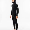 Kids * | Clearance Junior Dawn Patrol 5/4 Hooded Chest Zip Wetsuit Black