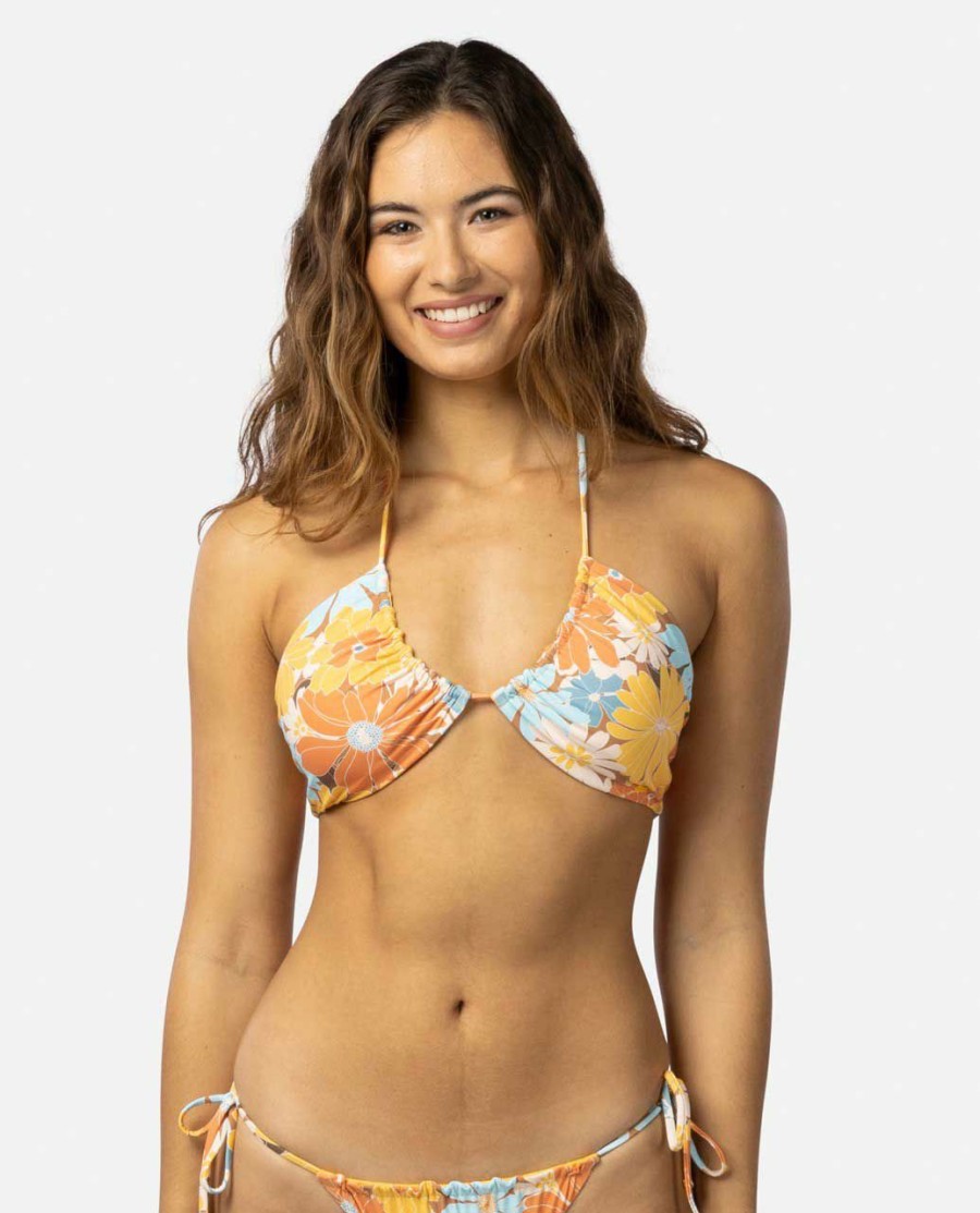 Swimwear * | On Sale Sunrise Session Halter Bikini Top Dusty Orange