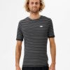 Men * | Half Off Plain Stripe Short Sleeve Upf Rash Guard