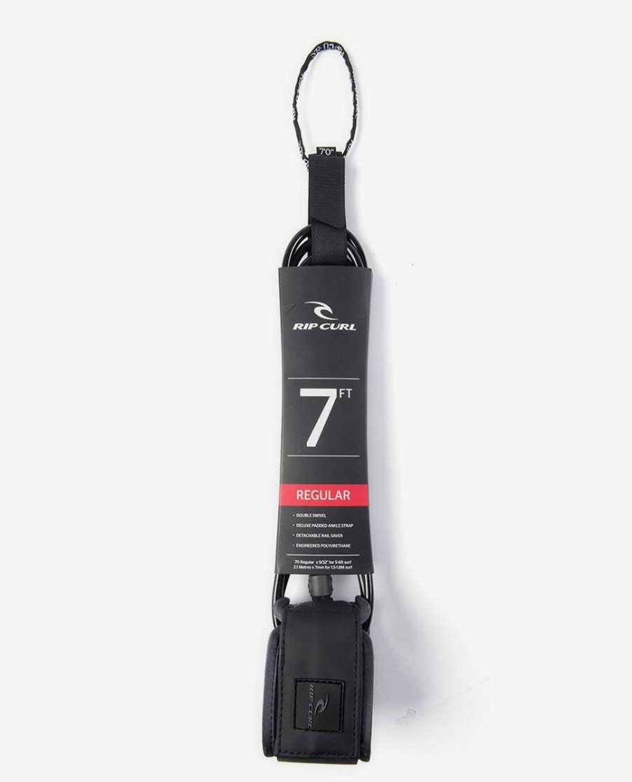 Accessories * | Clearance 7'0 Reg Surfboard Leash Surf Grip Black