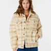 Women * | Special Offers Sunrise Session Sherpa Lined Button Up Jacket Beige