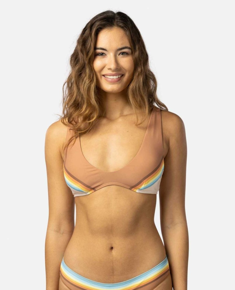 Swimwear * | On Sale Sunrise Stripe Trilette Bikini Top