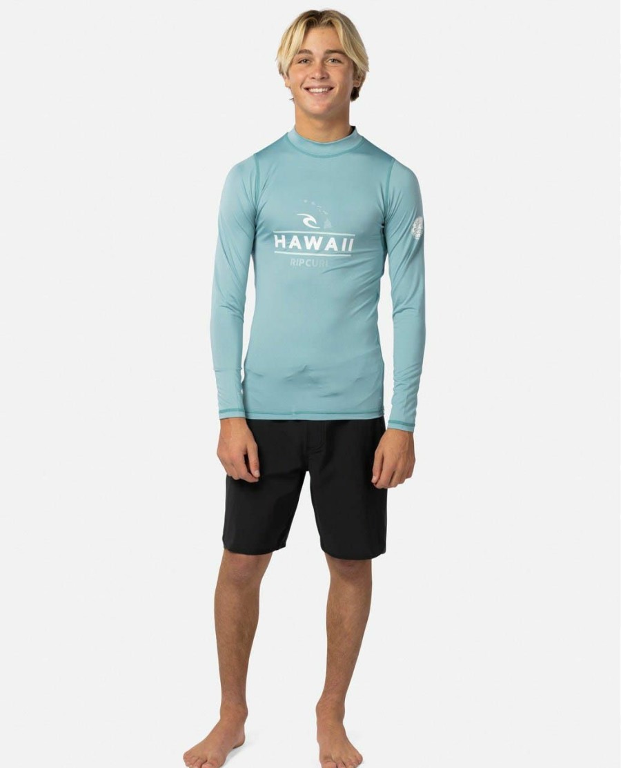 Men * | Limit Offer Hawaii Long Sleeve Performance Fit Pf Rash Guard