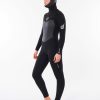 Women * | Limit Offer Women'S Flashbomb 5/4 Hooded Wetsuit Black