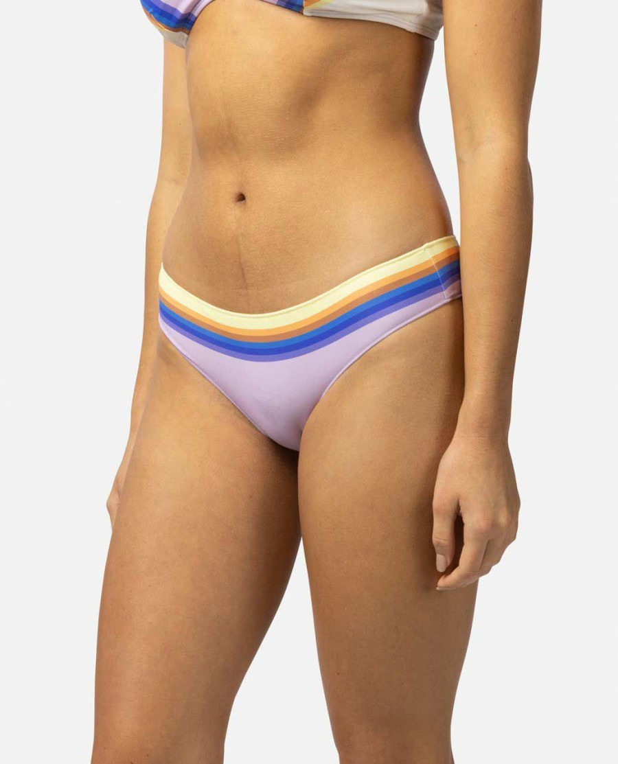 Swimwear * | Half Off Sunrise Stripe Cheeky Coverage Hipster Bikini Bottom