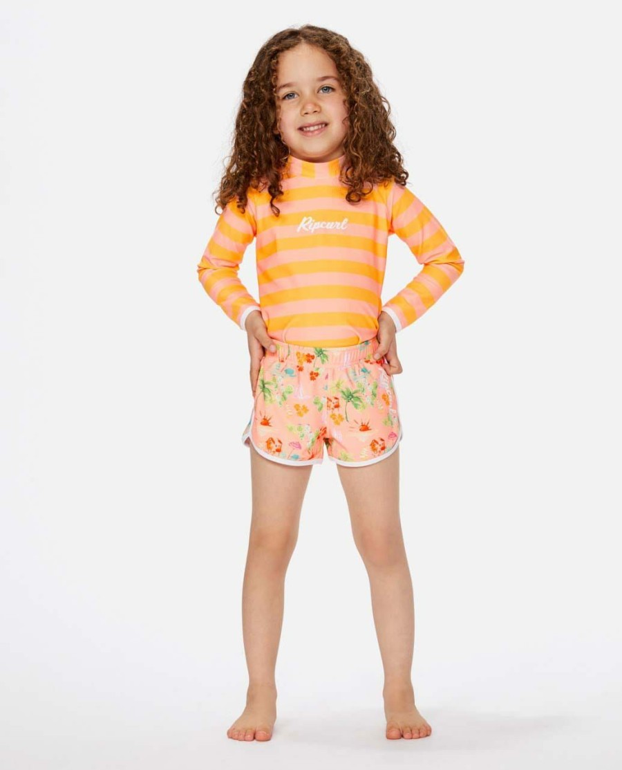 Kids * | On Sale Vacation Club Boardshort Girls (1-8 Years) Shell Coral