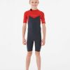 Kids * | Prefential Price Boys Dawn Patrol Short Sleeve Back Zip 2Mm Wetsuit