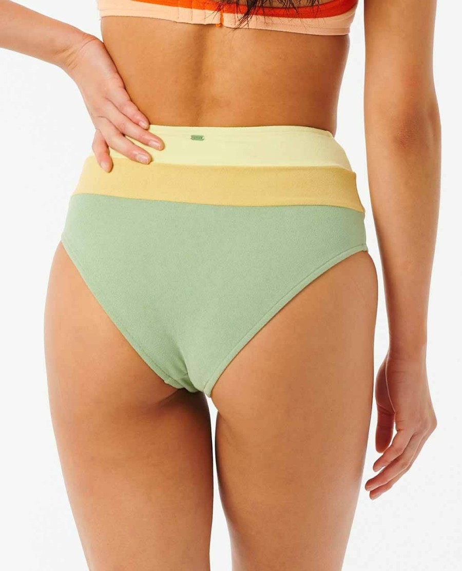 Swimwear * | Special Offers Surf Revival Good Coverage Bikini Bottom Green