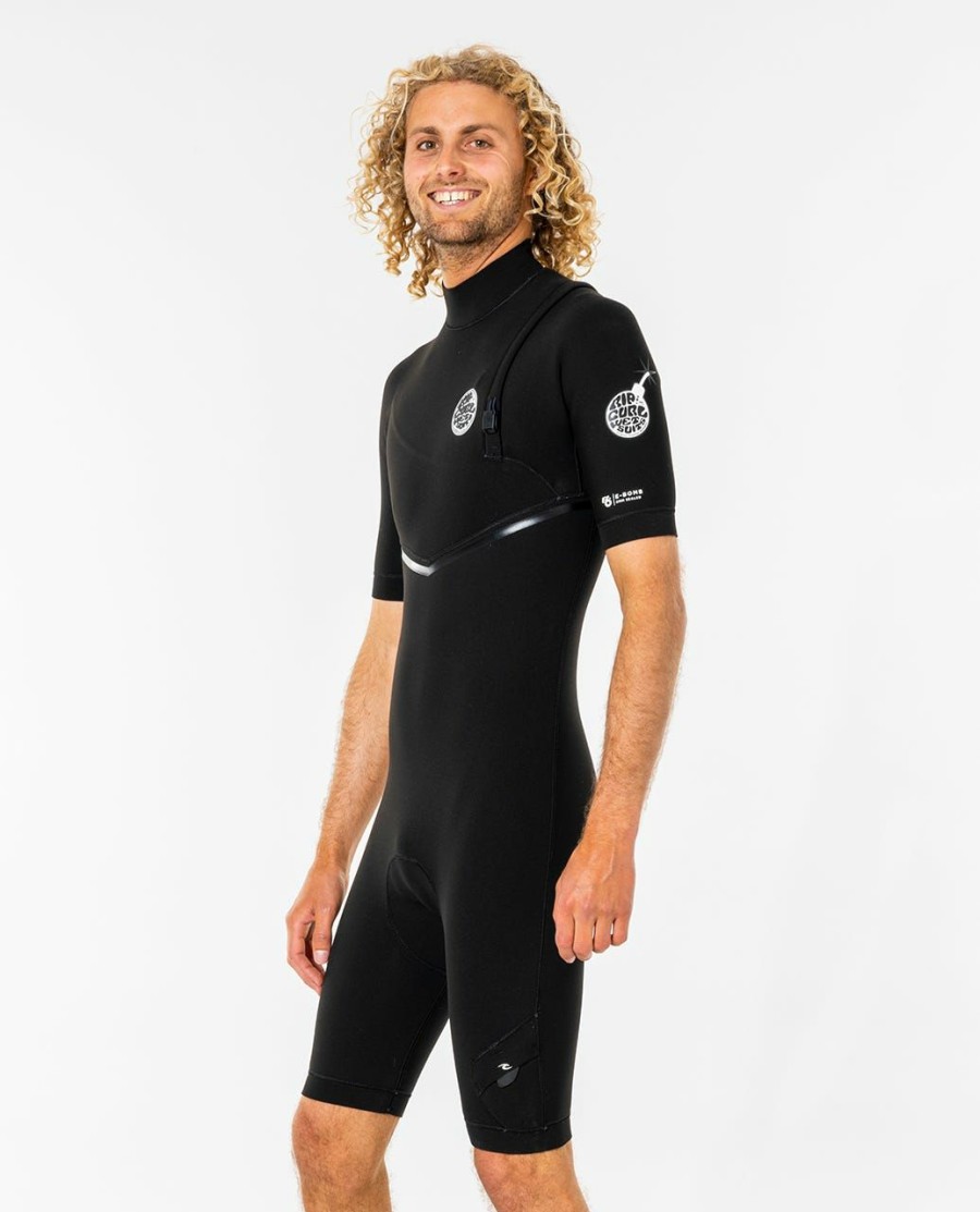 Men * | Discount Online E-Bomb 2/2 Gb Sealed Zip Free Springsuit Wetsuit Black