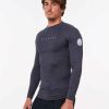 Men * | Discount Online Dawn Patrol Performance Long Sleeve Upf Rash Guard Black Marle