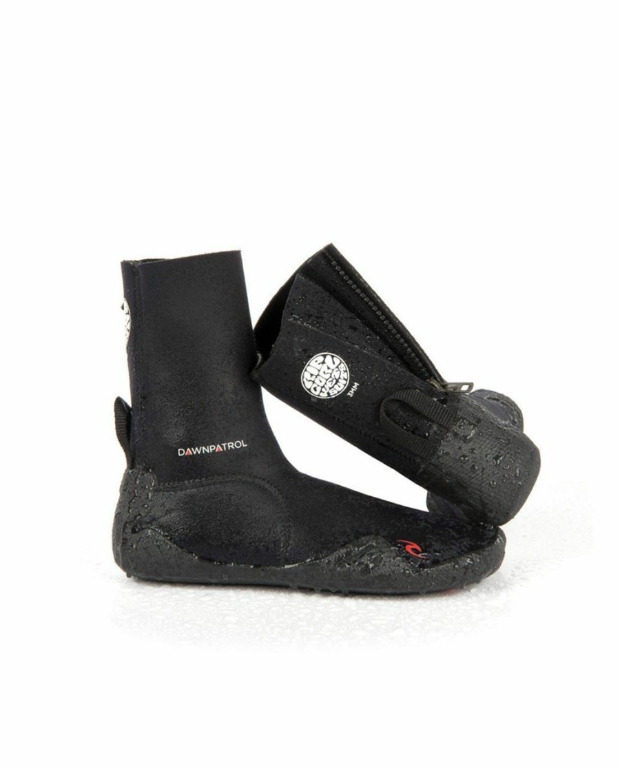 Kids * | Clearance 3Mm Jr Dawn Patrol Round Toe Surf Booties Black