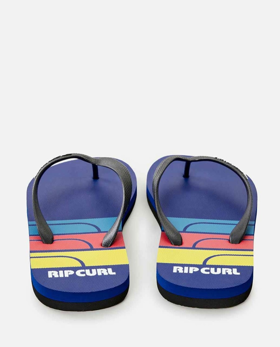 Accessories * | Clearance Surf Revival Logo Open Toe Sandal Black/Blue