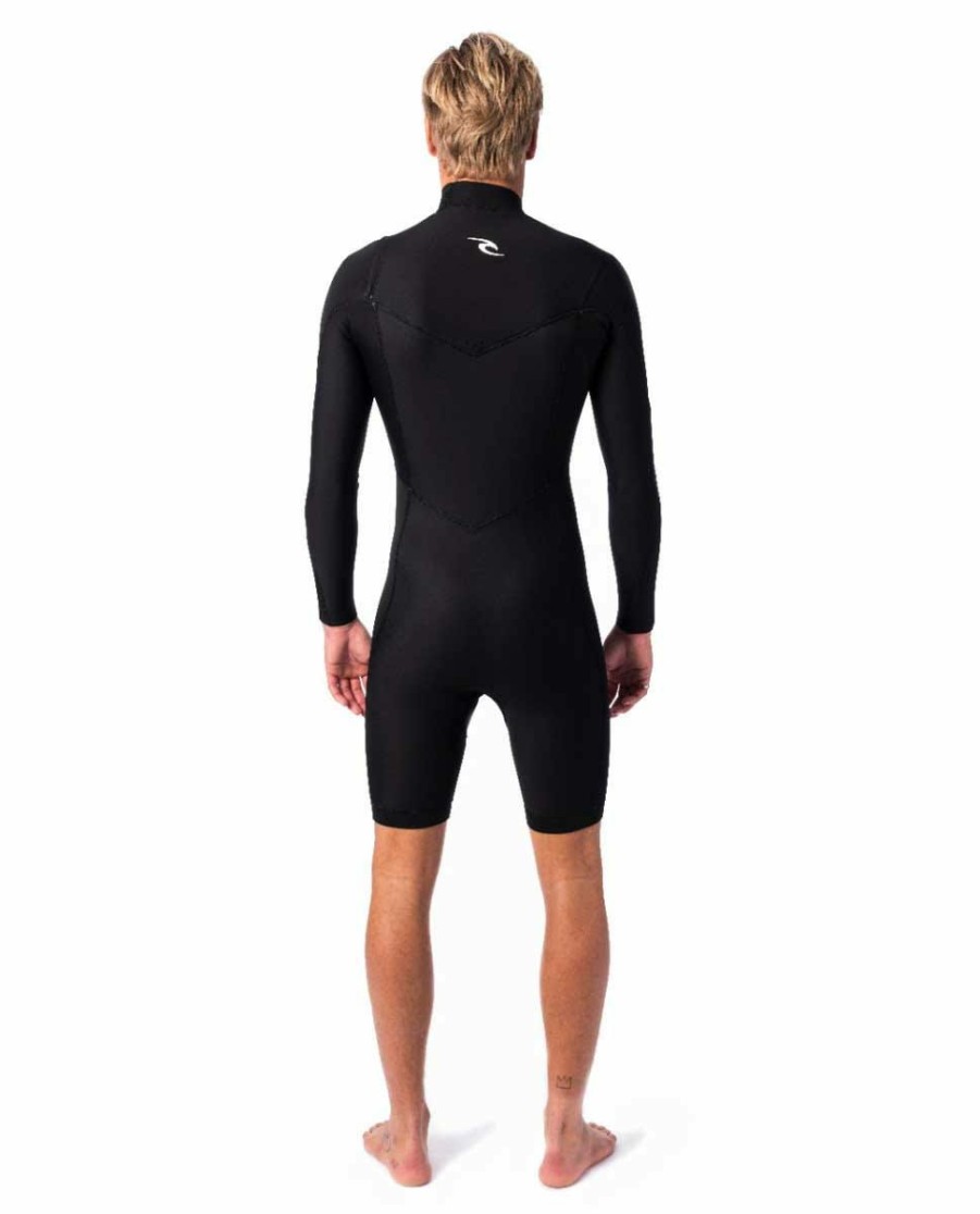 Men * | Clearance Dawn Patrol Long Sleeve Back Zip Springsuit Black