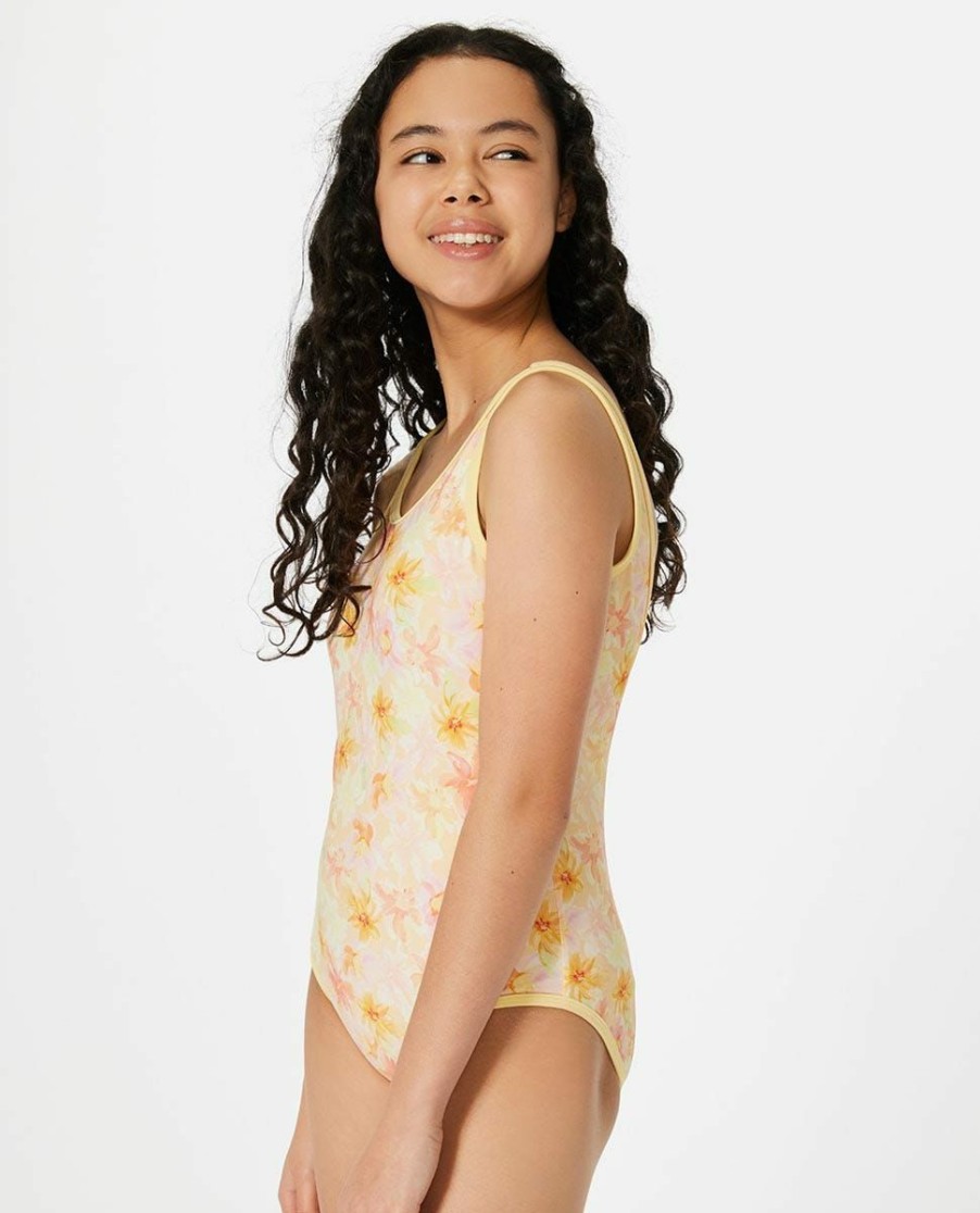 Kids * | Limit Offer Summer Rain One Piece Girls (8-14 Years) Yellow Sunshine