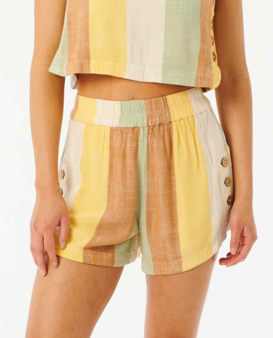 Women * | Discount Online Trippin Stripe Short Yellow