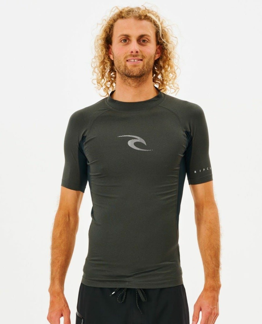 Men * | Clearance Waves Short Sleeve Upf Rashguard