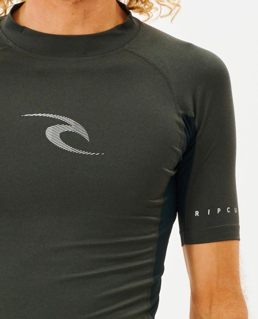 Men * | Clearance Waves Short Sleeve Upf Rashguard