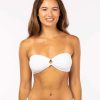 Swimwear * | Clearance Rio Terry Bandeau Bikini Top White