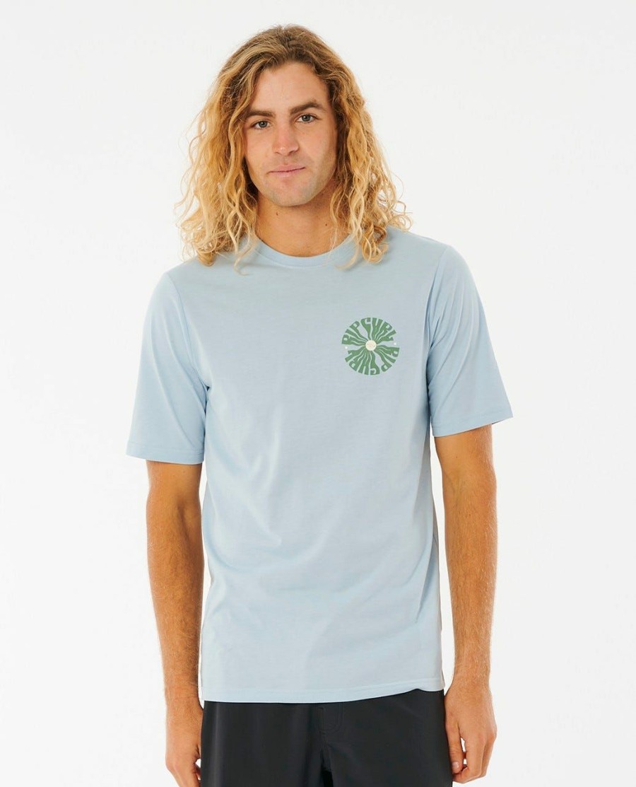 Men * | Half Off Swc Psyche Circles Short Sleeve Upf Rash Vest Yucca