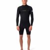 Men * | Clearance Dawn Patrol Long Sleeve 2/2 Chest Zip Wetsuit Black